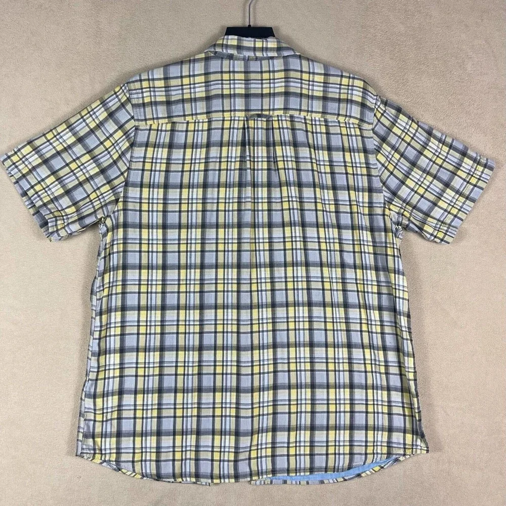 The North Face‎ Mens XL Button Up Short Sleeve Shirt Pockets Relaxed Fit Plaid